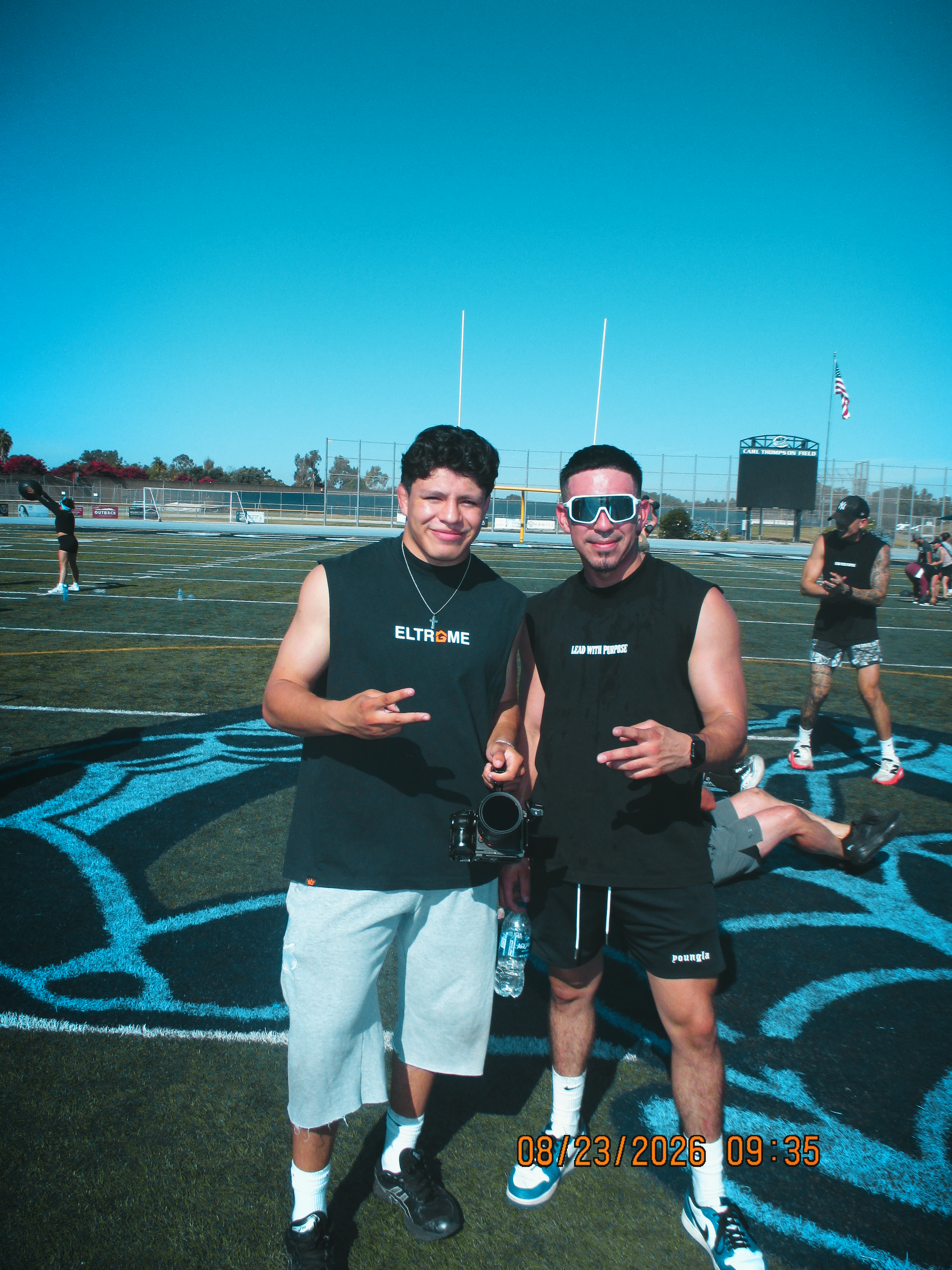 Emilio Medina on set with camera